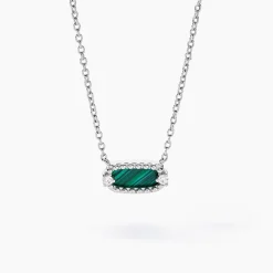 Histoire d'Or Collier Serafine Argent Blanc Malachite Oxyde De Zirconium argent blanc malachite vert Discount