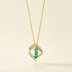 Histoire d'Or Collier Shahara Or Jaune Emeraude Best