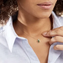 Histoire d'Or Collier Shahara Or Jaune Emeraude Best