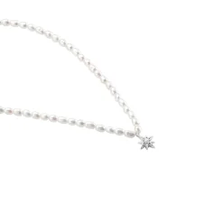 Histoire d'Or Collier Shelah Argent Blanc Perle De Culture Oxyde De Zirconium Hot