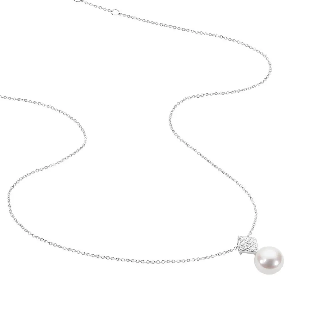 Histoire d'Or Collier Shirine Argent Blanc Perle De Culture Et Oxyde De Zirconium Discount