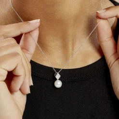 Histoire d'Or Collier Shirine Argent Blanc Perle De Culture Et Oxyde De Zirconium Discount