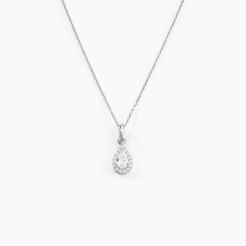 Histoire d'Or Collier Silvette Argent Blanc Oxyde De Zirconium Best