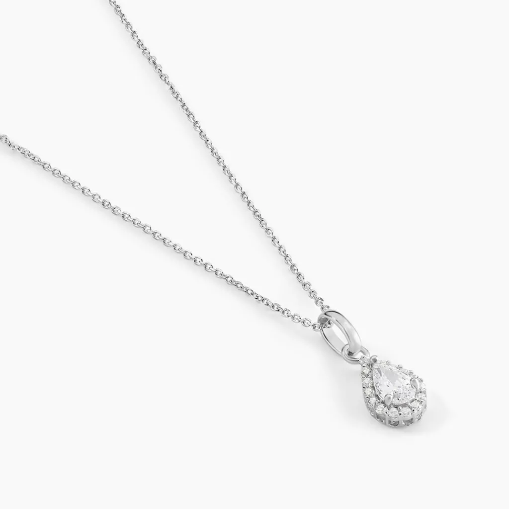 Histoire d'Or Collier Silvette Argent Blanc Oxyde De Zirconium Best