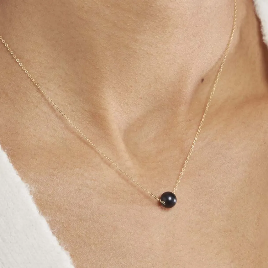 Histoire d'Or Collier Sissy Or Jaune Perle De Culture or jaune perle nacre noire Clearance