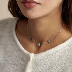 Histoire d'Or Collier Sixties Argent Blanc Outlet