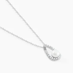 Histoire d'Or Collier Sohaliaae Argent Blanc Perle De Culture Et Oxyde De Zirconium Outlet