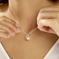 Histoire d'Or Collier Sohaliaae Argent Blanc Perle De Culture Et Oxyde De Zirconium Outlet