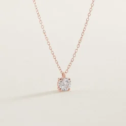 Histoire d'Or Collier Solitaire Argent Rose Lylwenn Oxyde De Zirconium argent rose oxyde Clearance