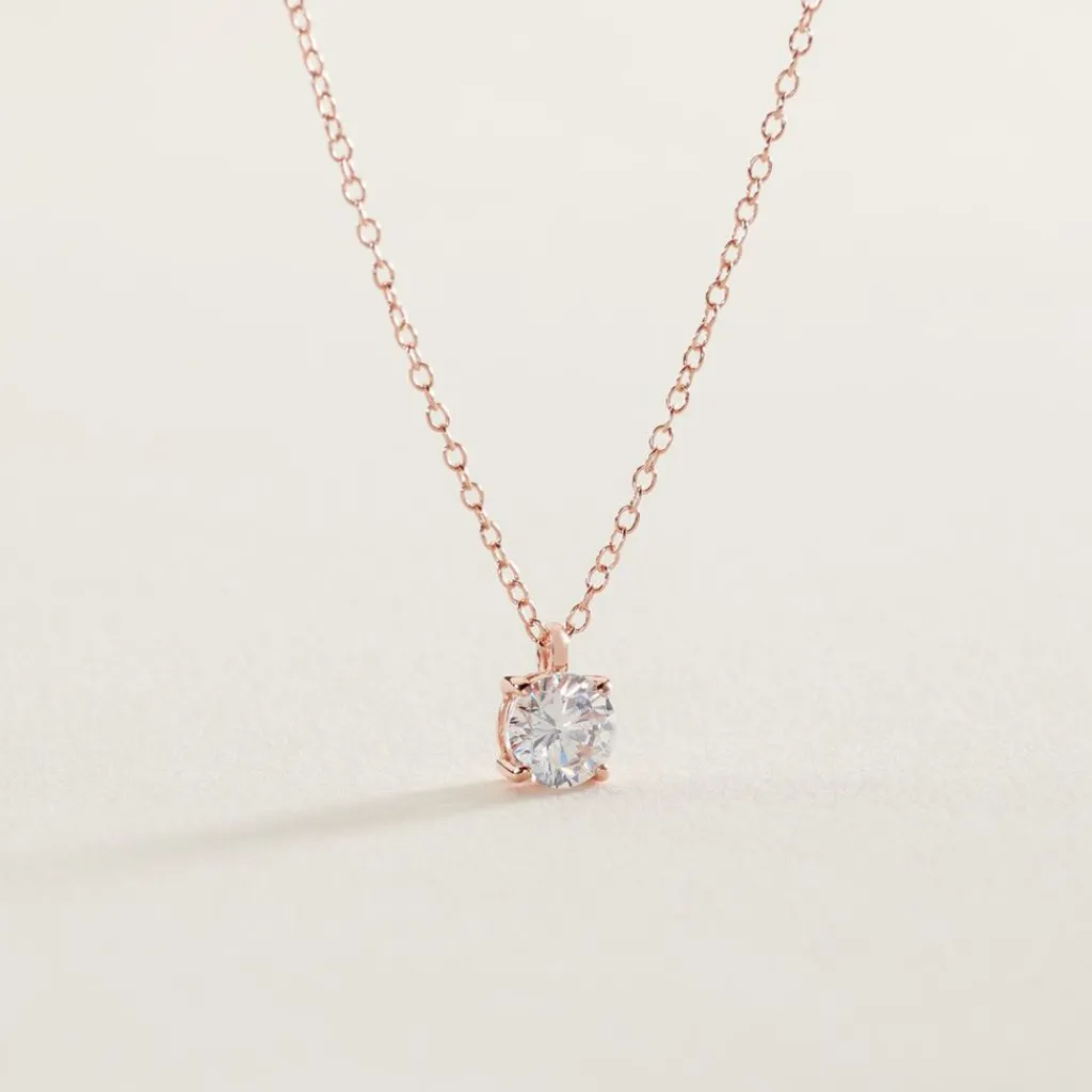 Histoire d'Or Collier Solitaire Argent Rose Lylwenn Oxyde De Zirconium argent rose oxyde Clearance