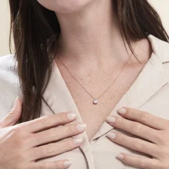 Histoire d'Or Collier Solitaire Argent Rose Lylwenn Oxyde De Zirconium argent rose oxyde Clearance