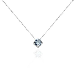 Histoire d'Or Collier Solitaire Argent Blanc Rio Santa Teresa Oxyde De Zirconium argent blanc oxyde bleu sky Best