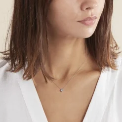 Histoire d'Or Collier Solitaire Argent Blanc Rio Santa Teresa Oxyde De Zirconium argent blanc oxyde bleu sky Best