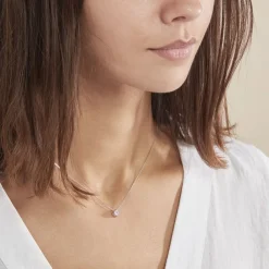 Histoire d'Or Collier Solitaire Argent Blanc Rio Santa Teresa Oxyde De Zirconium New