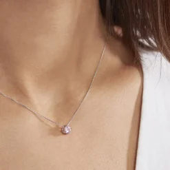 Histoire d'Or Collier Solitaire Argent Blanc Rio Santa Teresa Oxyde De Zirconium New