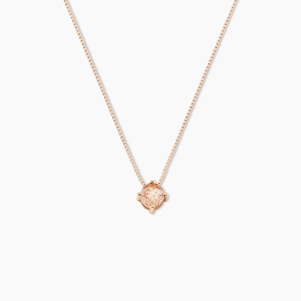 Histoire d'Or Collier Solitaire Argent Rose Rio Santa Teresa Oxyde De Zirconium argent rose oxyde champagne
