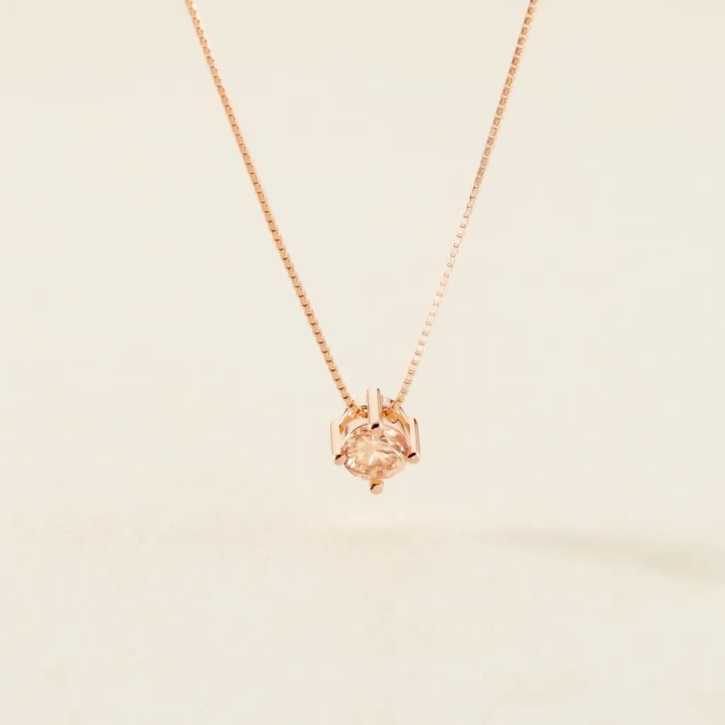 Histoire d'Or Collier Solitaire Argent Rose Rio Santa Teresa Oxyde De Zirconium argent rose oxyde champagne