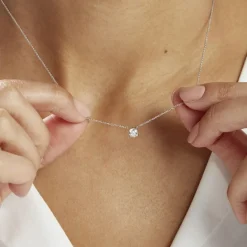 Histoire d'Or Collier Solitaire Victoria Platine Blanc Diamant Discount