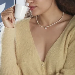 Histoire d'Or Collier Stella-rose Or Jaune Perle De Culture Hot