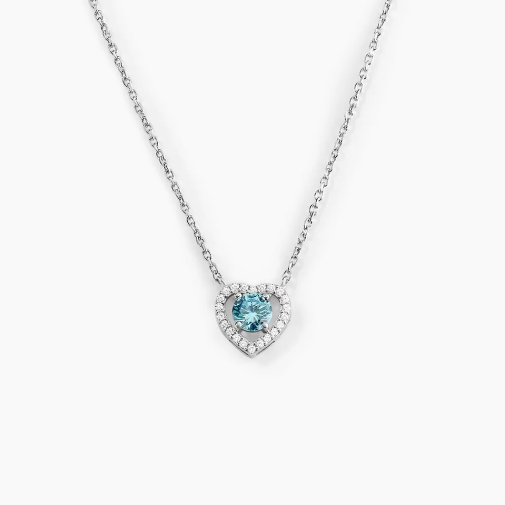 Histoire d'Or Collier Suzon Argent Blanc Oxyde De Zirconium argent blanc oxyde bleu sky Clearance