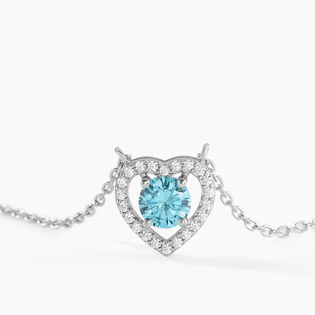 Histoire d'Or Collier Suzon Argent Blanc Oxyde De Zirconium argent blanc oxyde bleu sky Clearance