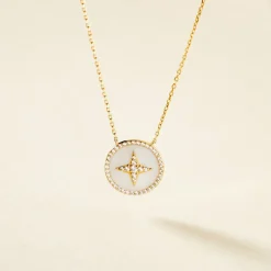 Histoire d'Or Collier Sweet Rosace Or Jaune Oxyde De Zirconium Hot