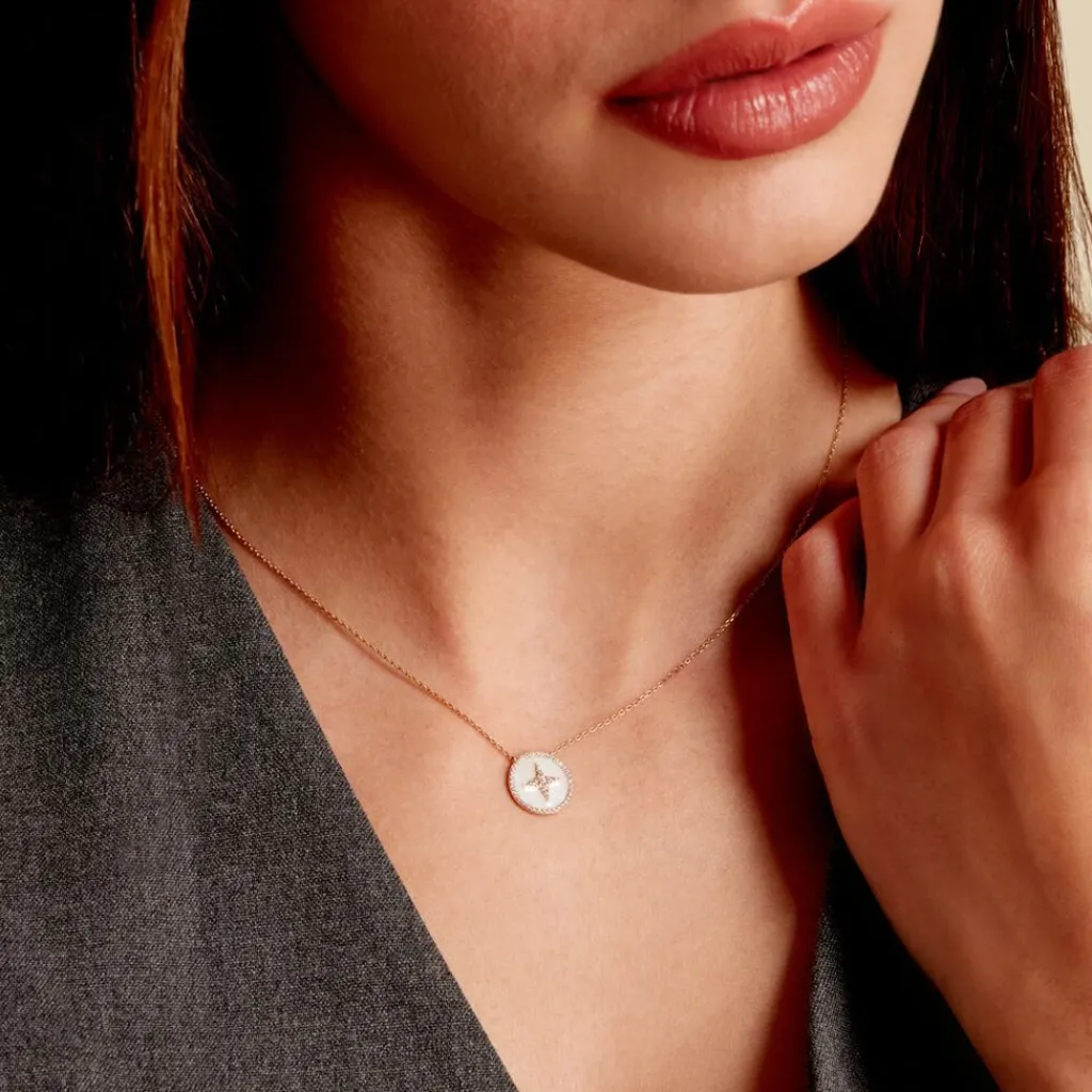 Histoire d'Or Collier Sweet Rosace Or Jaune Oxyde De Zirconium Hot