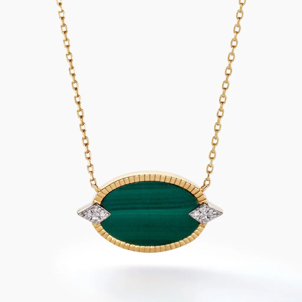 Histoire d'Or Collier Tahina Or Jaune Malachite Diamant or jaune malachite vert New