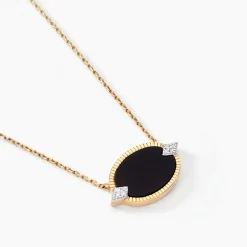 Histoire d'Or Collier Tahina Or Jaune Onyx Diamant or jaune onyx noir Clearance