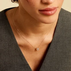 Histoire d'Or Collier Talisman Or Jaune Nacre Diamant or jaune nacre blanche