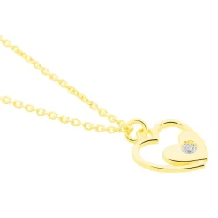 Histoire d'Or Collier Terentille Coeur Or Jaune Oxyde De Zirconium