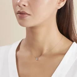 Histoire d'Or Collier Teresa Or Blanc Topaze Et Diamant or blanc topaze bleue