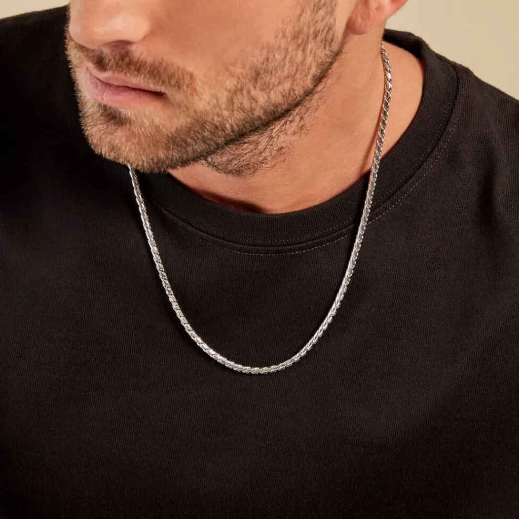 Histoire d'Or Collier Thies Acier Blanc New