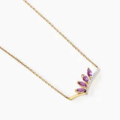 Histoire d'Or Collier Tiara Or Jaune Améthyste Oxyde De Zirconium or jaune améthyste violet Clearance