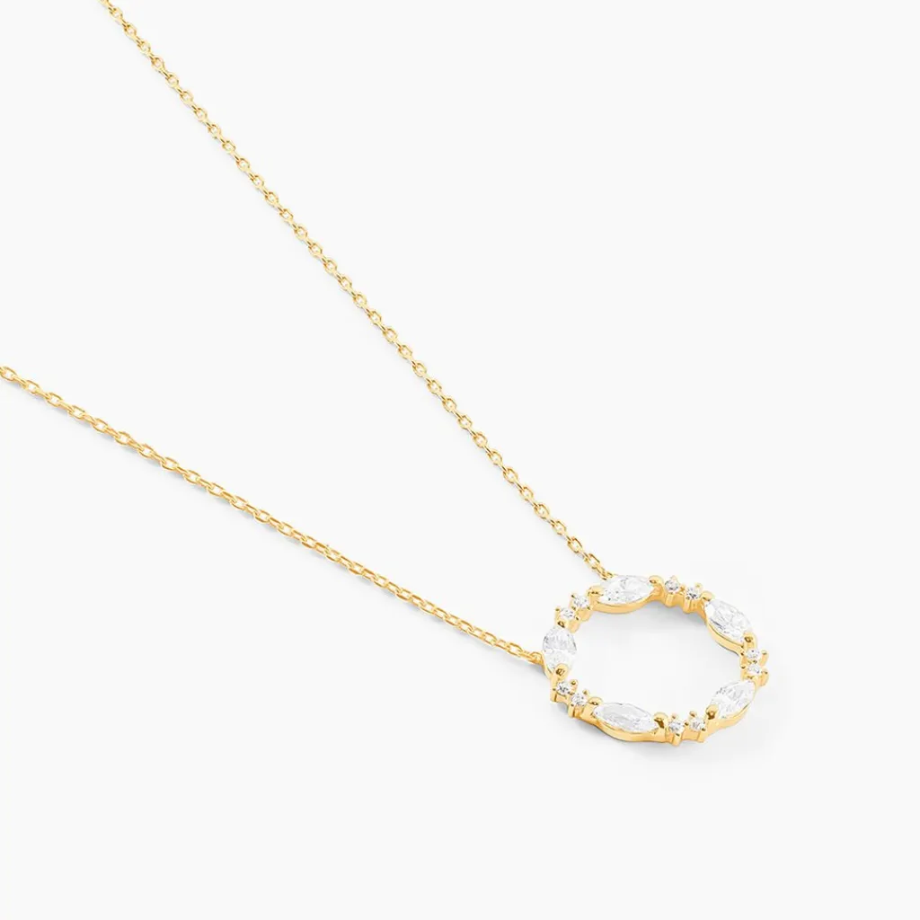 Histoire d'Or Collier Tiara De Zirconium or jaune oxyde New