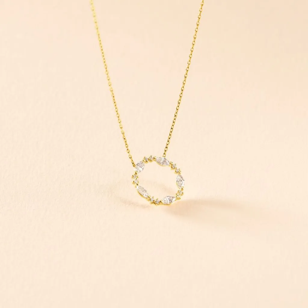 Histoire d'Or Collier Tiara De Zirconium or jaune oxyde New