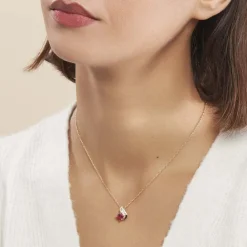 Histoire d'Or Collier Tyana Plaqué Or Jaune Pierre De Synthese Et Oxyde De Zirconium Outlet