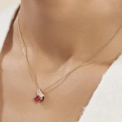 Histoire d'Or Collier Tyana Plaqué Or Jaune Pierre De Synthese Et Oxyde De Zirconium Outlet