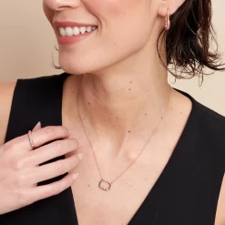 Histoire d'Or Collier Urban Call De Synthese Oxyde De Zirconium argent rose pierre Best