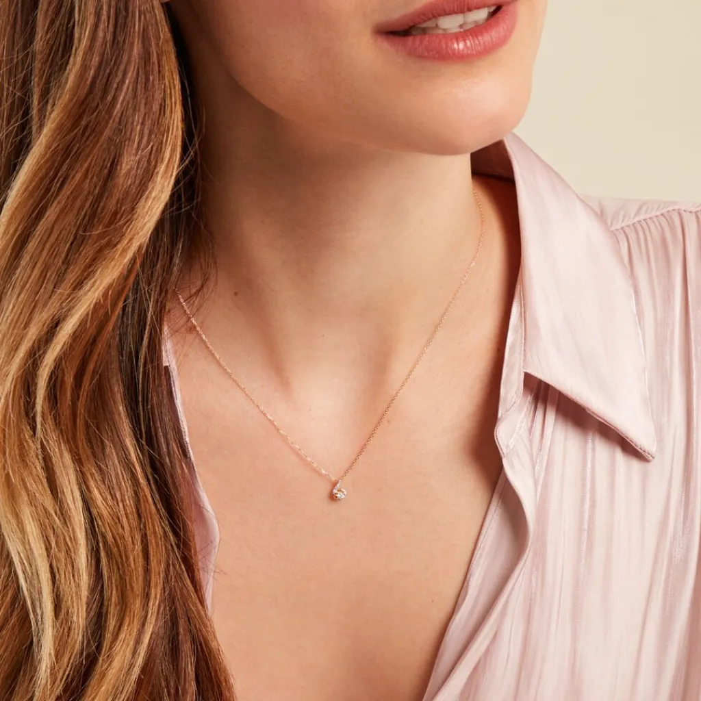 Histoire d'Or Collier Vrille Accompagnee or jaune diamant Discount