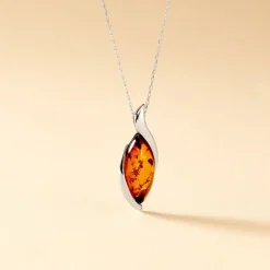 Histoire d'Or Collier Vyara Argent Blanc Ambre New