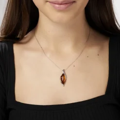 Histoire d'Or Collier Vyara Argent Blanc Ambre New