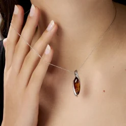 Histoire d'Or Collier Vyara Argent Blanc Ambre New