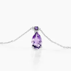 Histoire d'Or Collier Yrene Or Blanc Amethyste or blanc amethyste violette