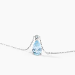 Histoire d'Or Collier Yrene Or Blanc Topaze or blanc topaze bleu london Discount