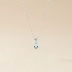 Histoire d'Or Collier Yrene Or Blanc Topaze or blanc topaze bleu london Discount