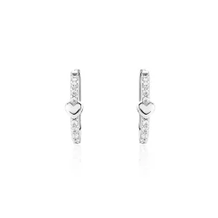 Histoire d'Or Creoles Argent Blanc Deep In Love Oxyde De Zirconium