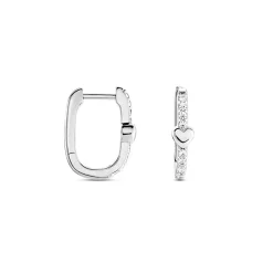 Histoire d'Or Creoles Argent Blanc Deep In Love Oxyde De Zirconium