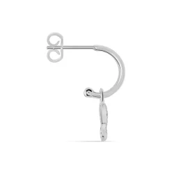 Histoire d'Or Créole Unitaire Ancelin Rondes Argent Blanc Oxyde De Zirconium