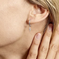 Histoire d'Or Créole Unitaire Ancelin Rondes Argent Blanc Oxyde De Zirconium Discount